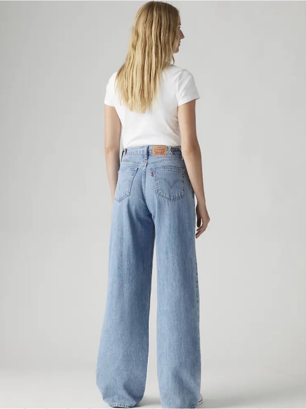 Levi's Cinch Waist High Rise Wide-Leg Light Blue Jeans NWOT